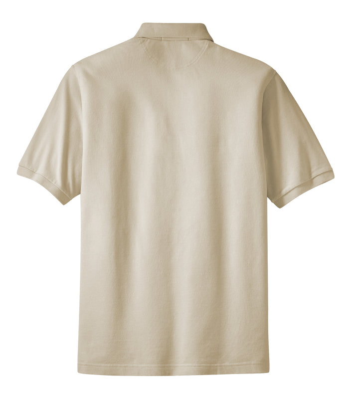 Rear View of Stone Port Authority Heavyweight Cotton Pique Polo with Pocket. K420P