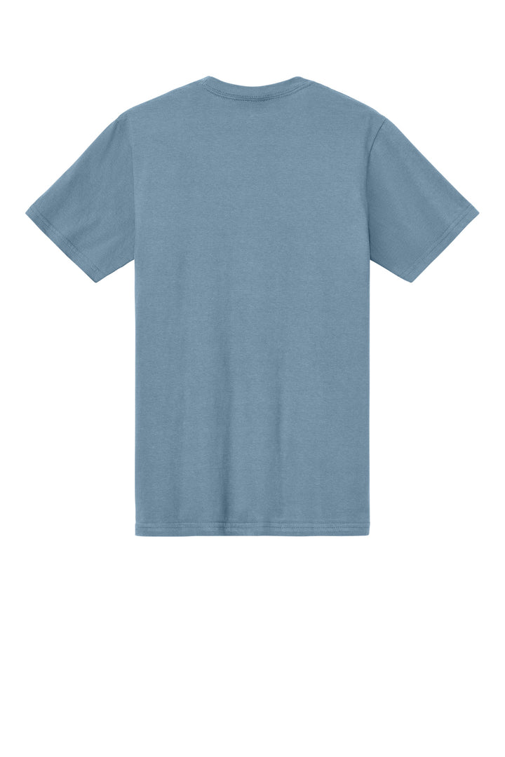 Rear View of StoneBlue Gildan Softstyle Midweight Tee 65000