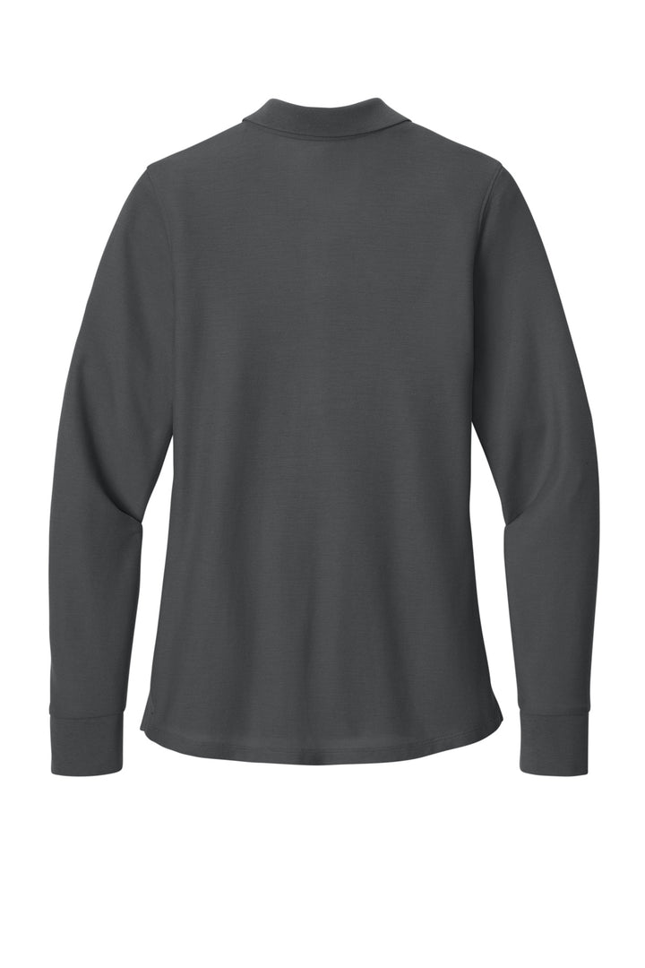 Rear View of StormGrey Port Authority Women's Wearever Signature Pique Long Sleeve Polo LK200LS