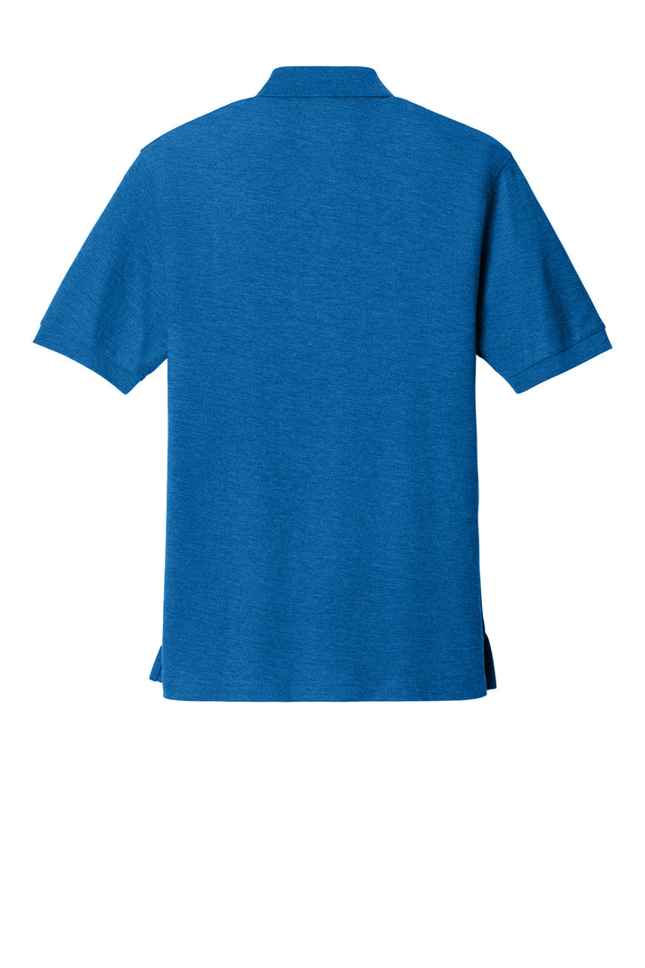 Rear View of Strong Blue Port Authority Silk Touch Polo K500