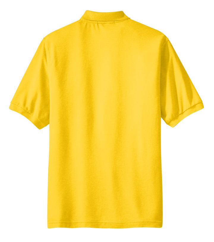 Rear View of Sunflower Yllw Port Authority Silk Touch Polo K500