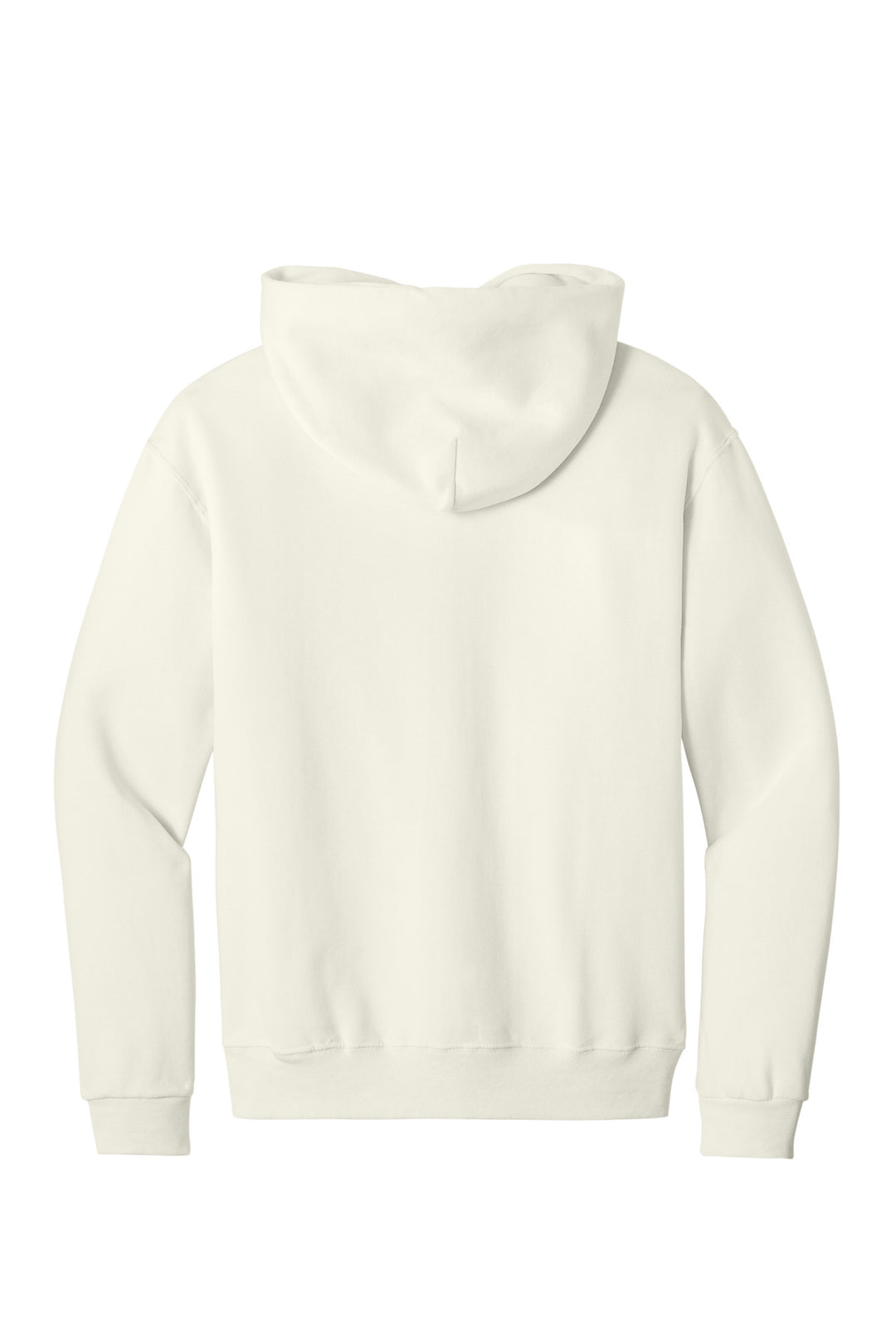 Rear View of SwtCrmHthr Jerzees NuBlend Pullover Hooded Sweatshirt. 996M