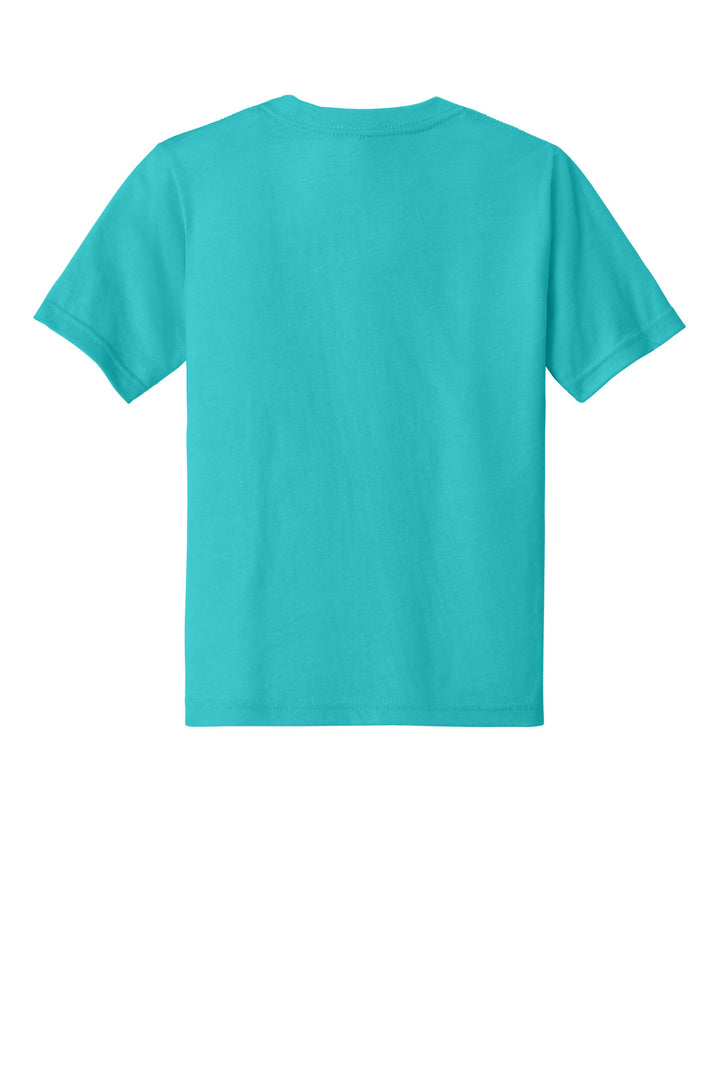 Rear View of TahitiBlue Next Level Apparel Youth CVC Tee NL3312