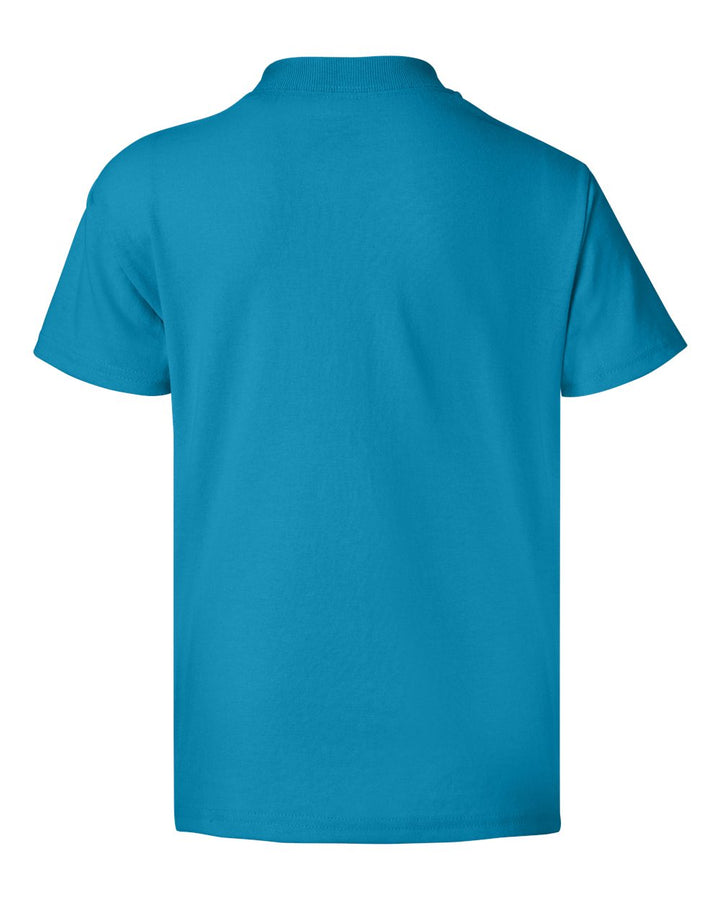 Rear View of Teal Ecosmart™ Youth T-Shirt - 5370