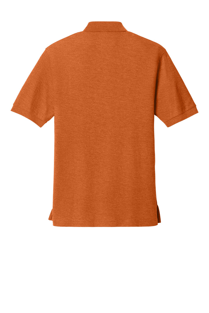 Rear View of Texas Orange Port Authority Silk Touch Polo K500