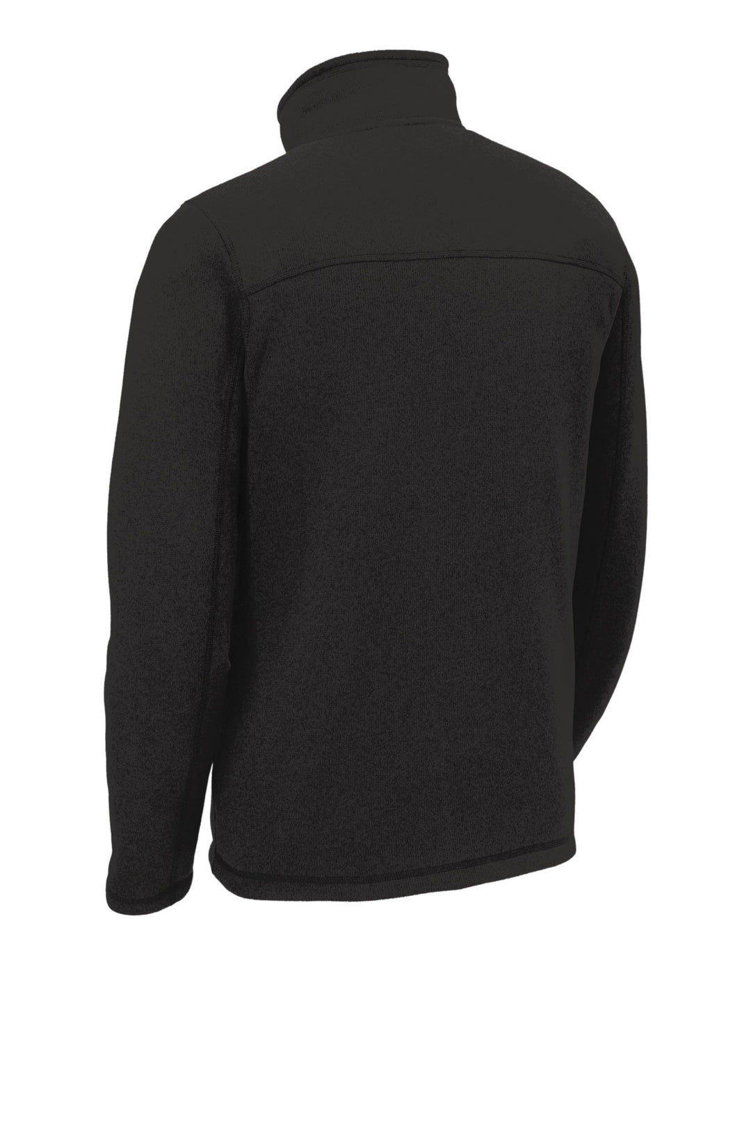 Rear View of TNF Black Hthr The North Face Sweater Fleece Jacket. NF0A3LH7