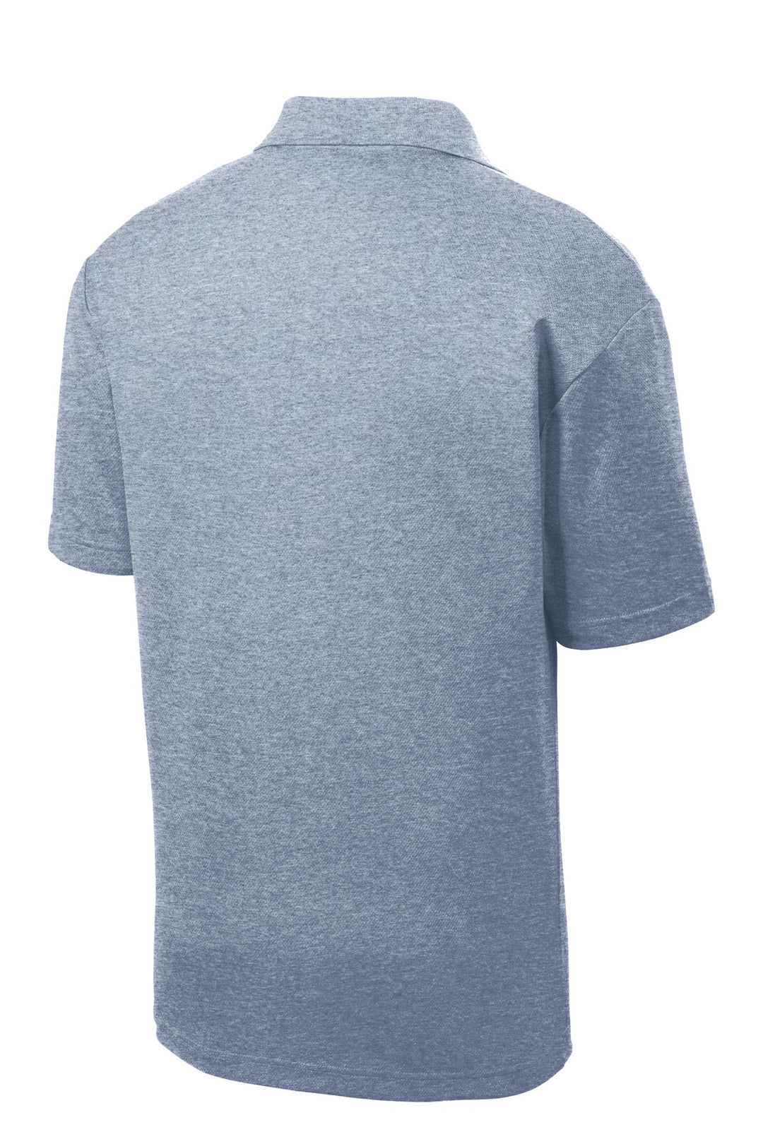 Rear View of True Navy Hthr Sport-Tek PosiCharge RacerMesh Polo. ST640