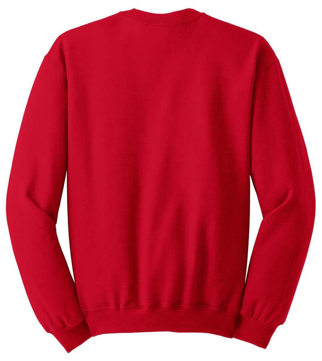 Rear View of True Red Jerzees - NuBlend Crewneck Sweatshirt. 562M