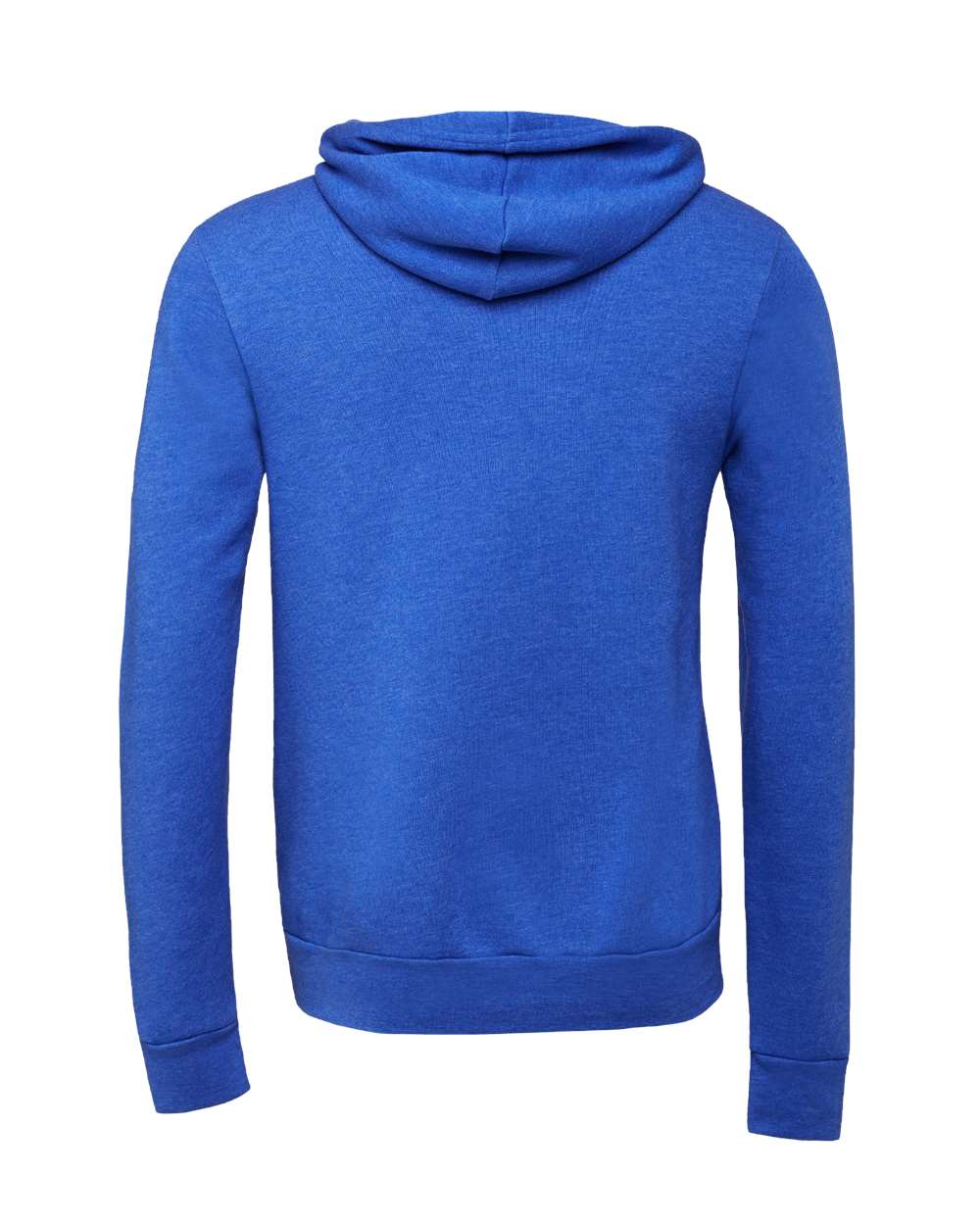 Rear View of True Royal Sponge Fleece Full-Zip Hoodie - 3739