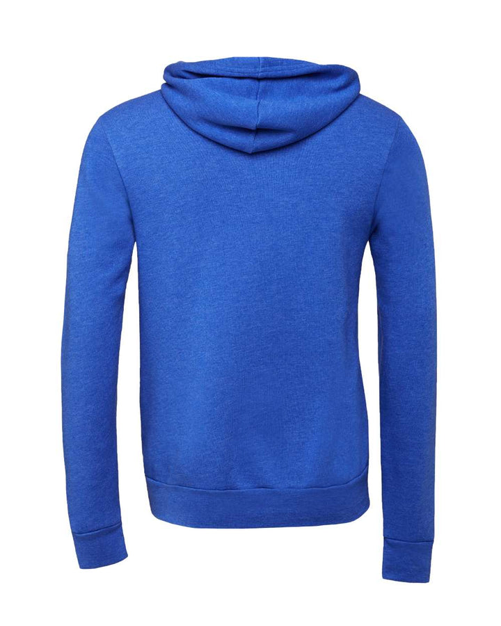 Rear View of True Royal Sponge Fleece Full-Zip Hoodie - 3739