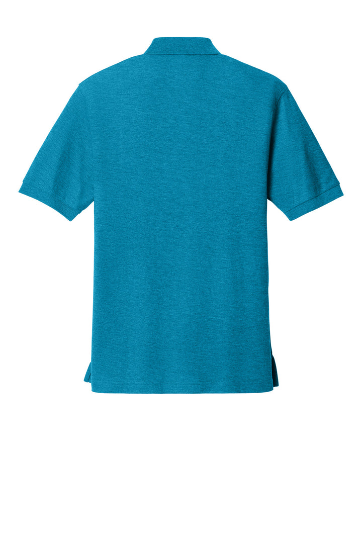 Rear View of Turquoise Port Authority Silk Touch Polo K500