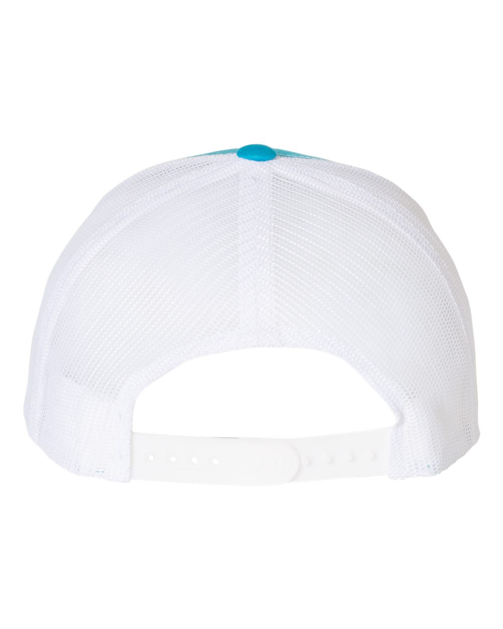 Rear View of Turquoise/ White Retro Trucker Cap - 6606