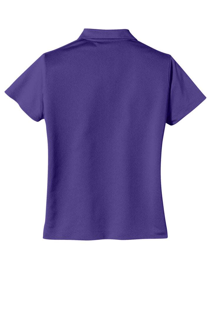 Rear View of Varsity Purple Nike Women's Tech Basic Dri-FIT Polo. 203697