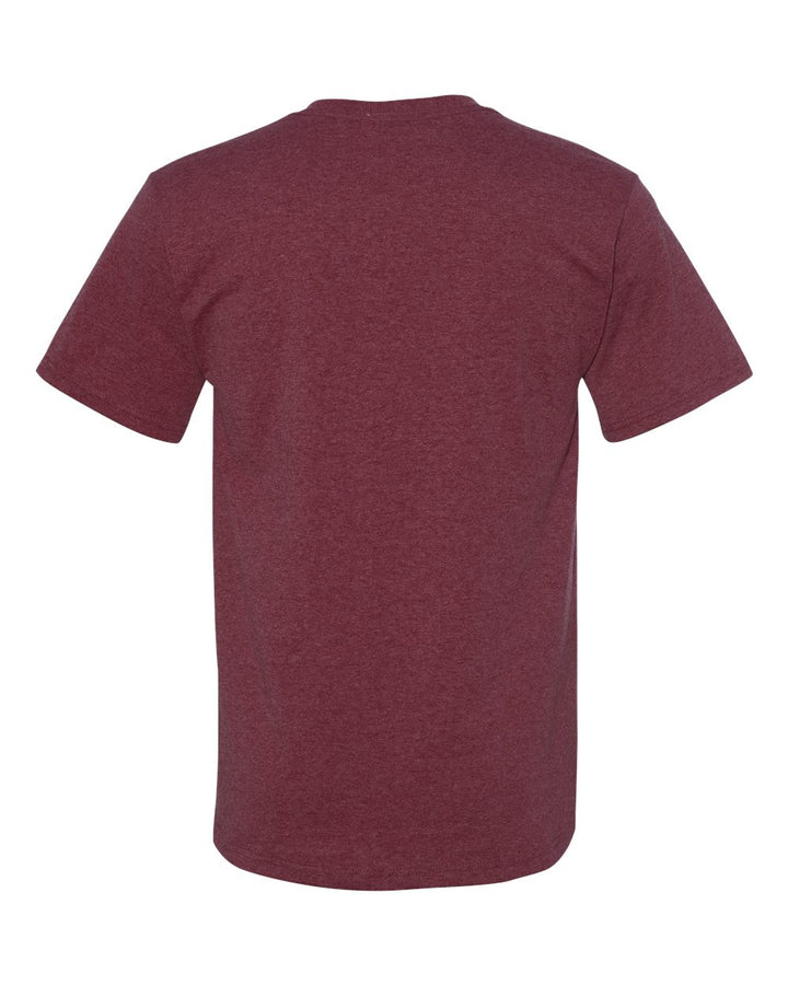 Rear View of Vintage Heather Maroon Dri-Power® 50/50 T-Shirt - 29MR