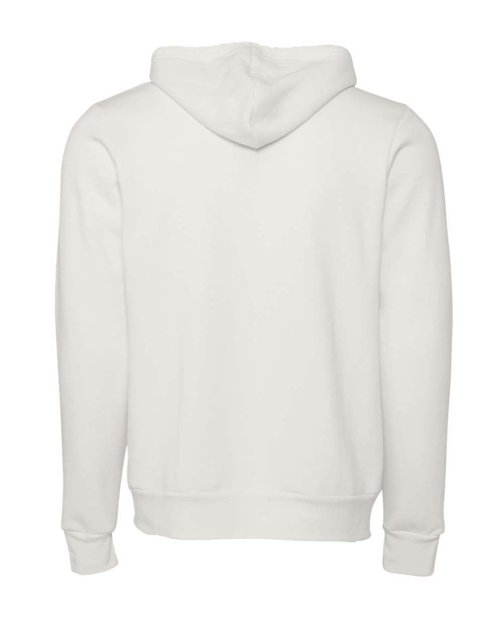 Rear View of Vintage White Sponge Fleece Full-Zip Hoodie - 3739