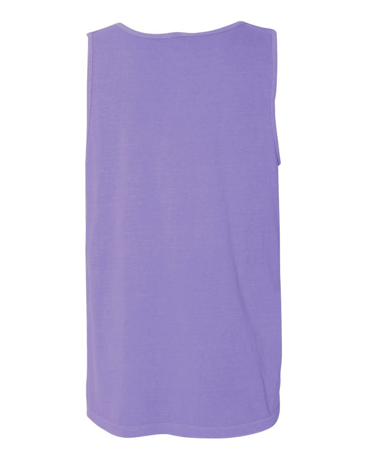 Rear View of Violet Garment-Dyed Heavyweight Tank Top - 9360
