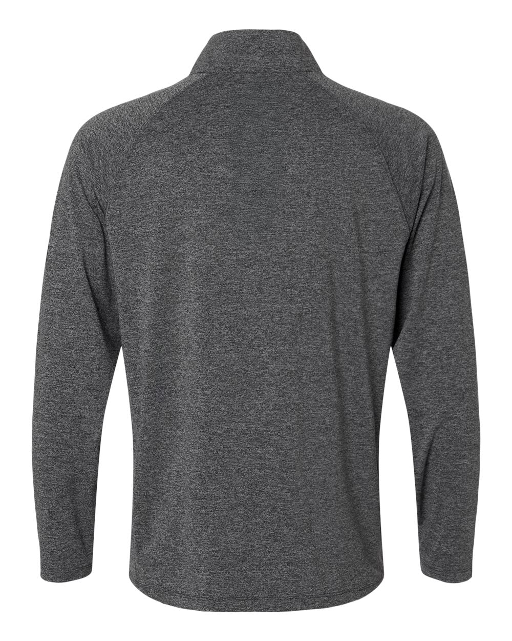 Rear View of Volcanic Ash Heather Men's Airweight Heather Quarter-Zip Pullover - H1200715