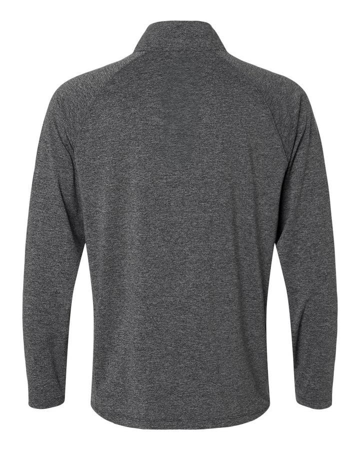 Rear View of Volcanic Ash Heather Men's Airweight Heather Quarter-Zip Pullover - H1200715