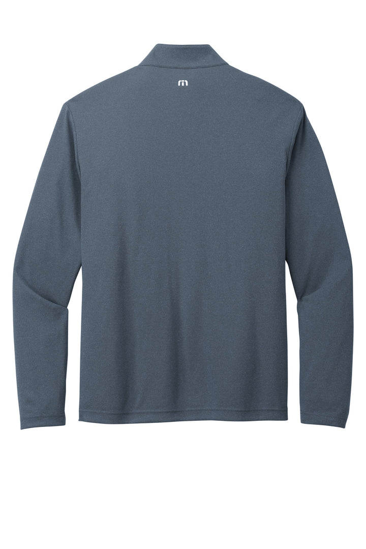 Rear View of VtgIdg/Blk TravisMathew Coto Performance 1/4-Zip TM1MY397