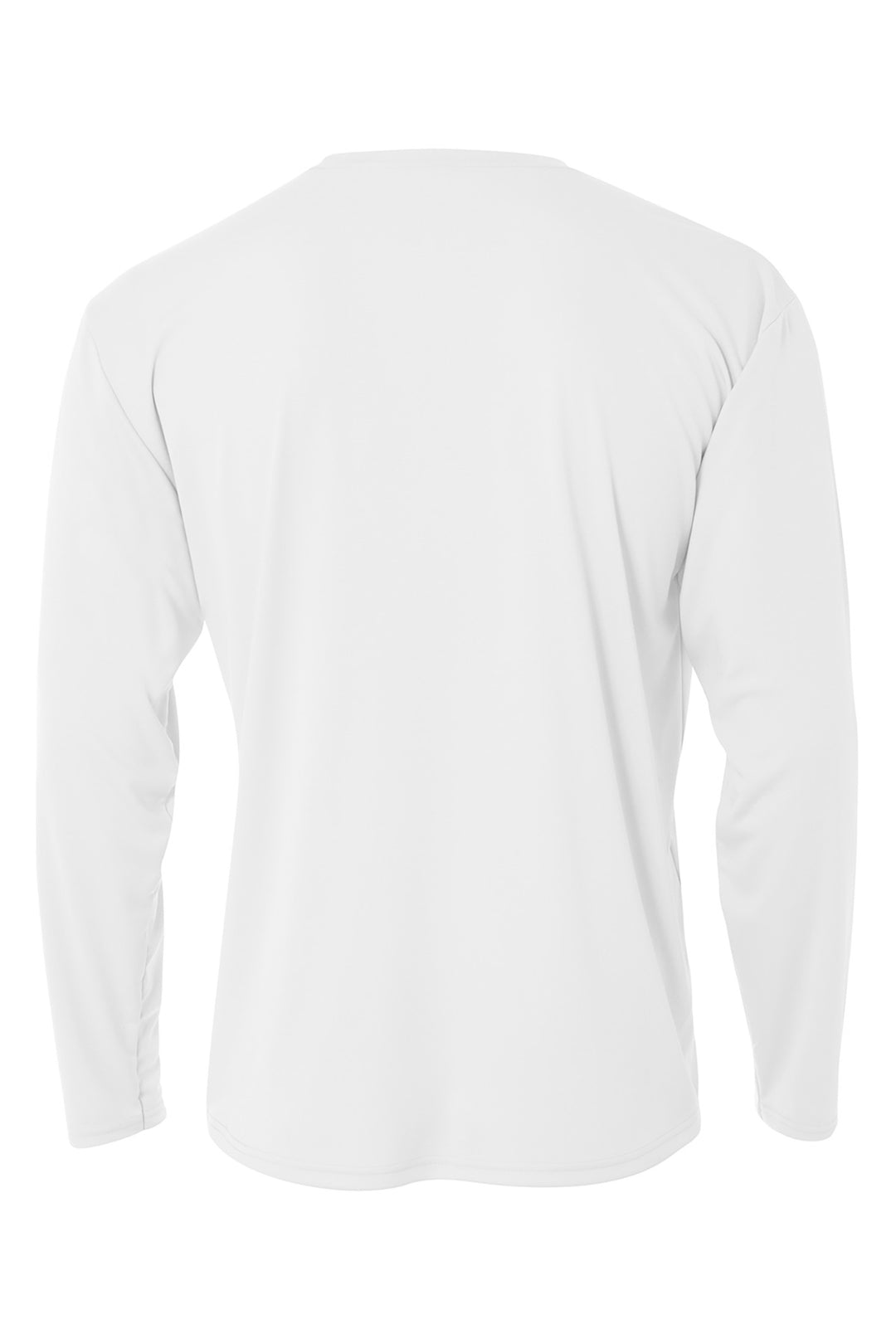 Rear View of White A4 Youth Cooling Performance Long Sleeve Tee A4NB3165