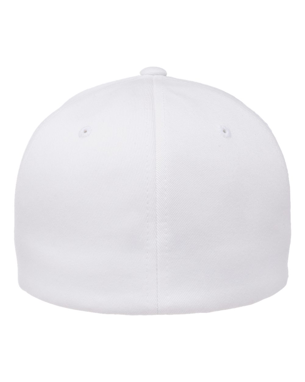 Rear View of White Cotton Blend Cap - 6277