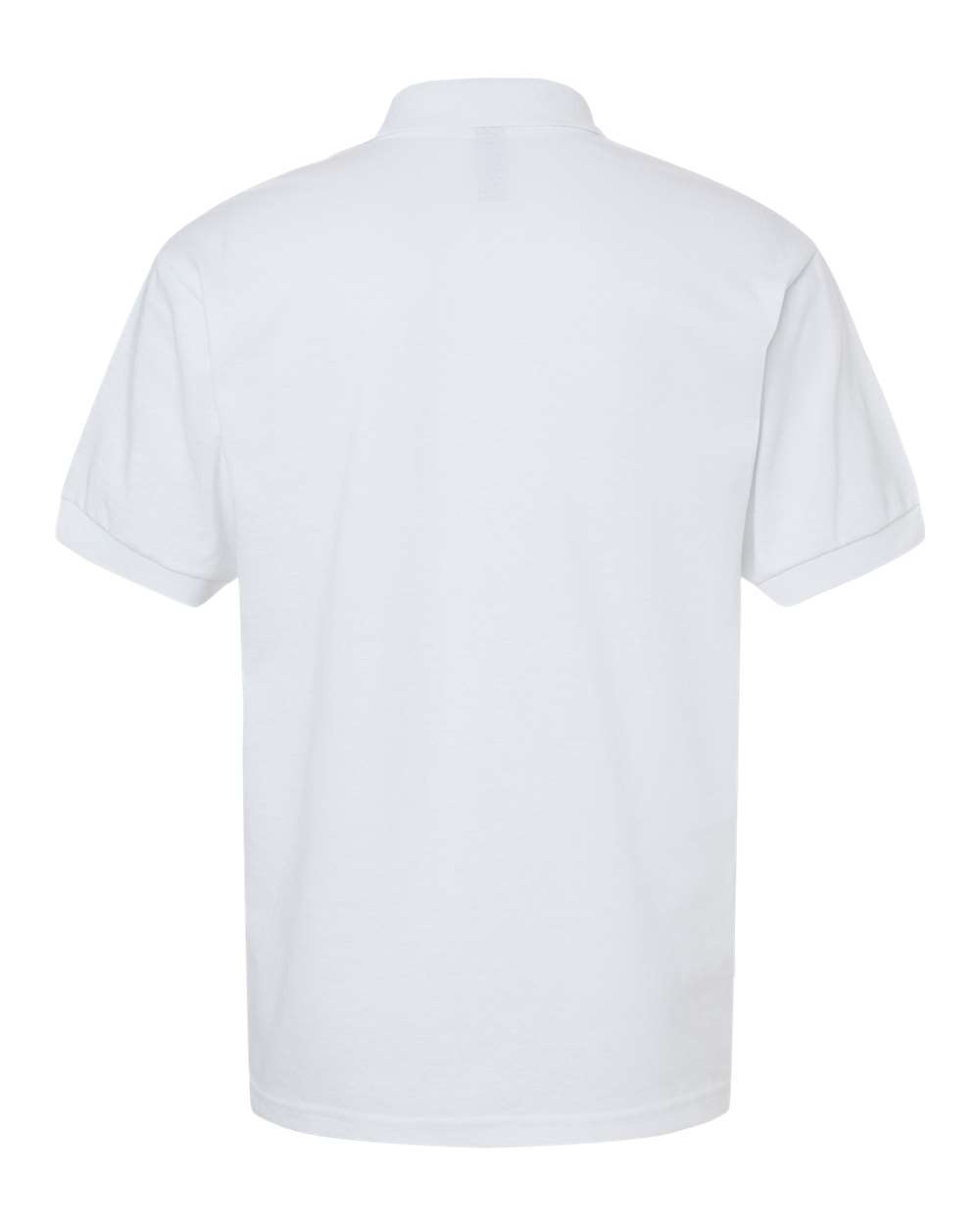 Rear View of White DryBlend® Jersey Polo - 8800