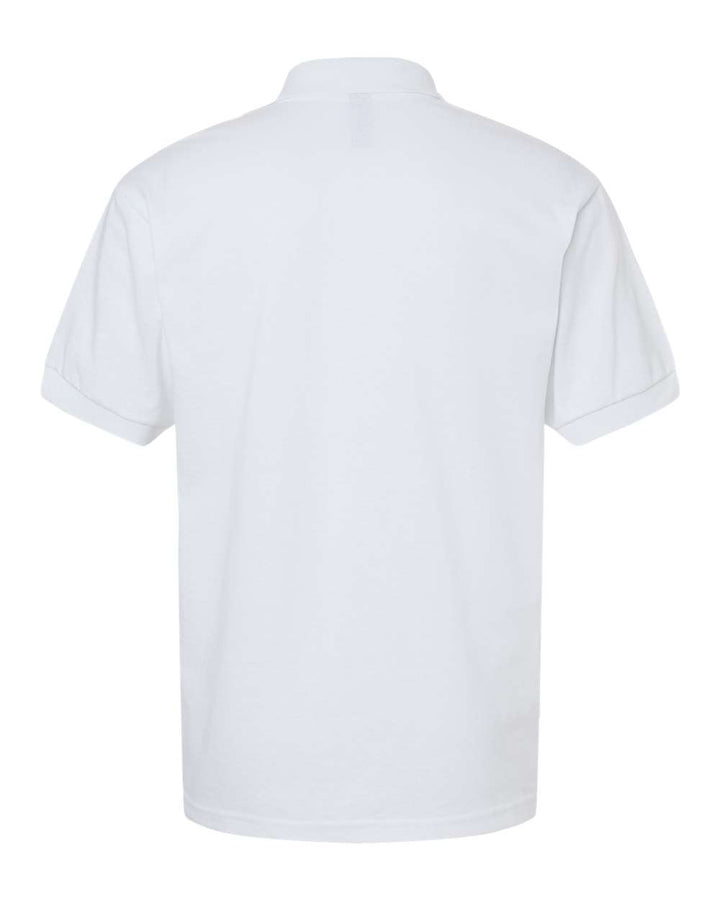 Rear View of White DryBlend® Jersey Polo - 8800