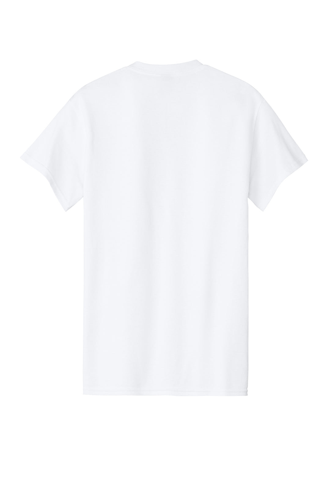 Rear View of White Gildan - Heavy Cotton 100% Cotton T-Shirt. 5000