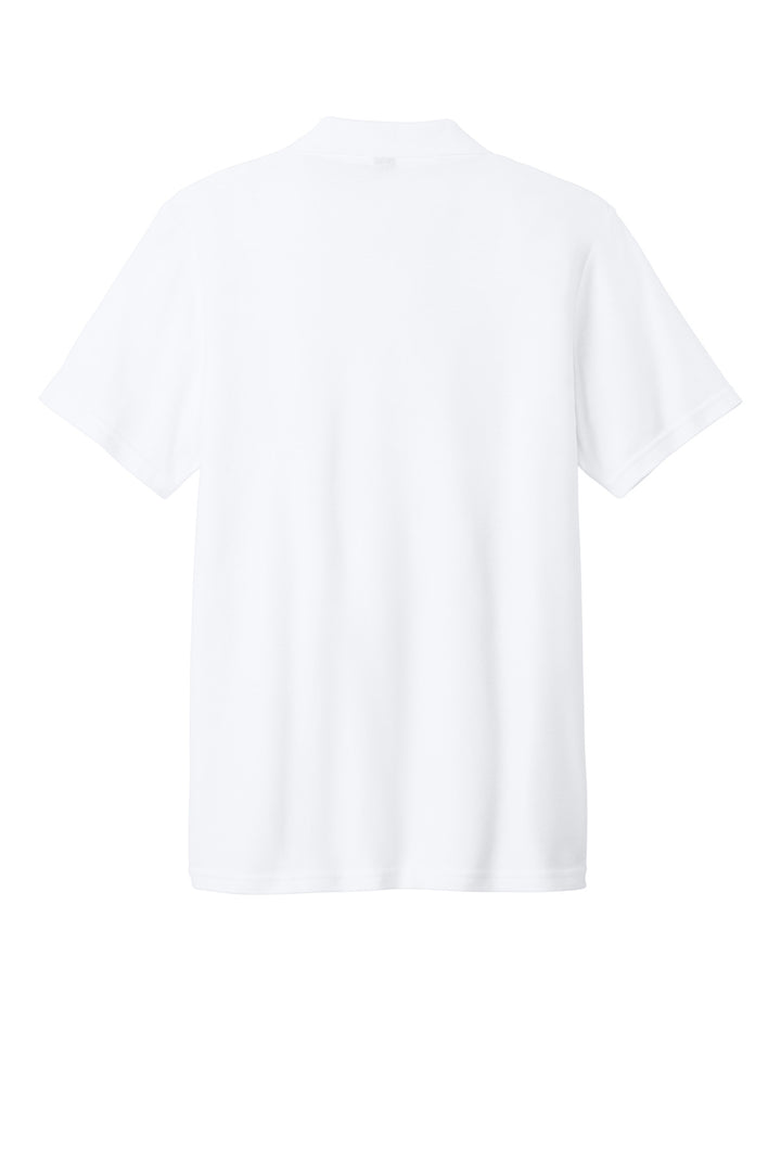 Rear View of White Gildan Softstyle Pique Polo 64800
