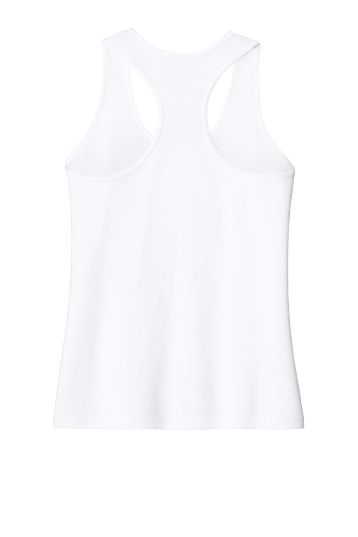 Rear View of White Gildan Softstyle Women's CVC Racerback Tank 64220LCVC