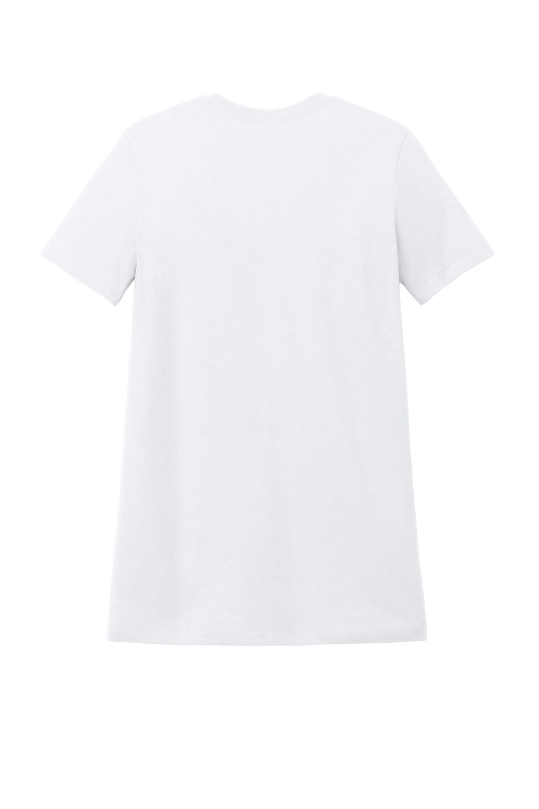 Rear View of White Gildan Softstyle Women's CVC T-Shirt 64001LCVC