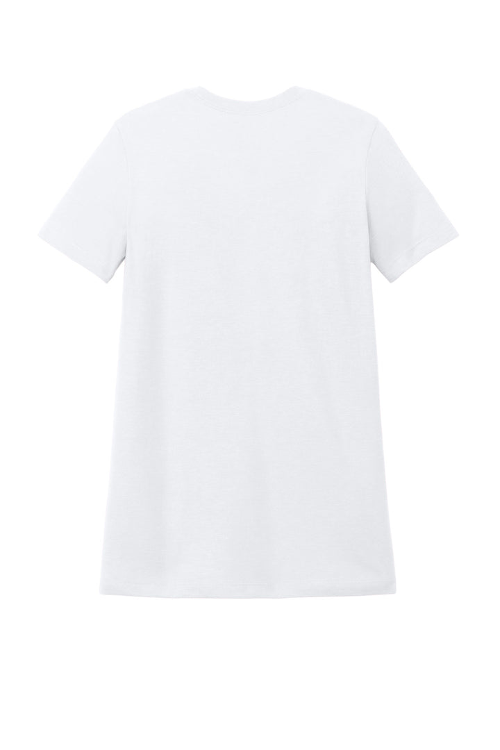 Rear View of White Gildan Softstyle Women's CVC T-Shirt 64001LCVC