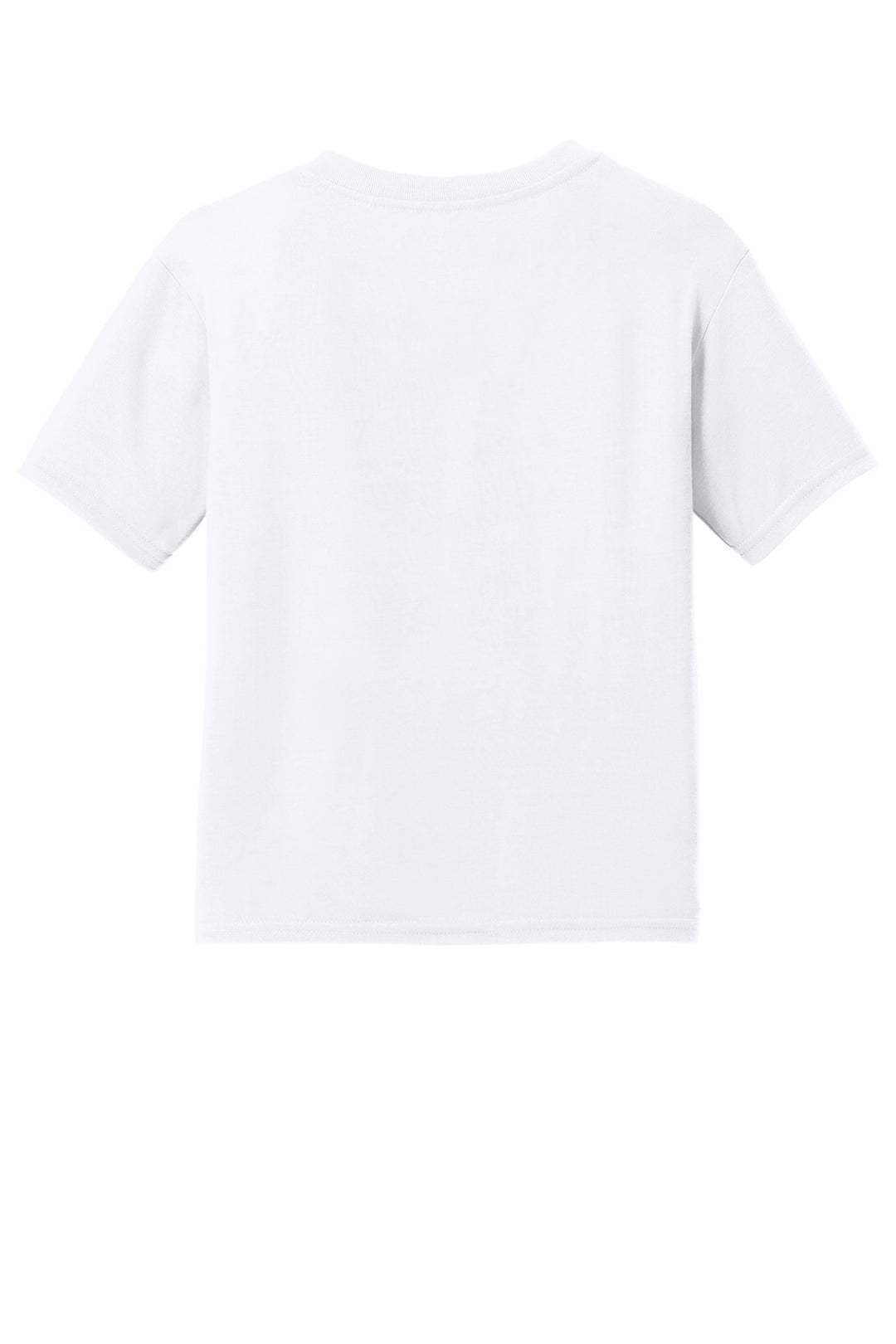 Rear View of White Gildan Youth Gildan Performance T-Shirt. 42000B