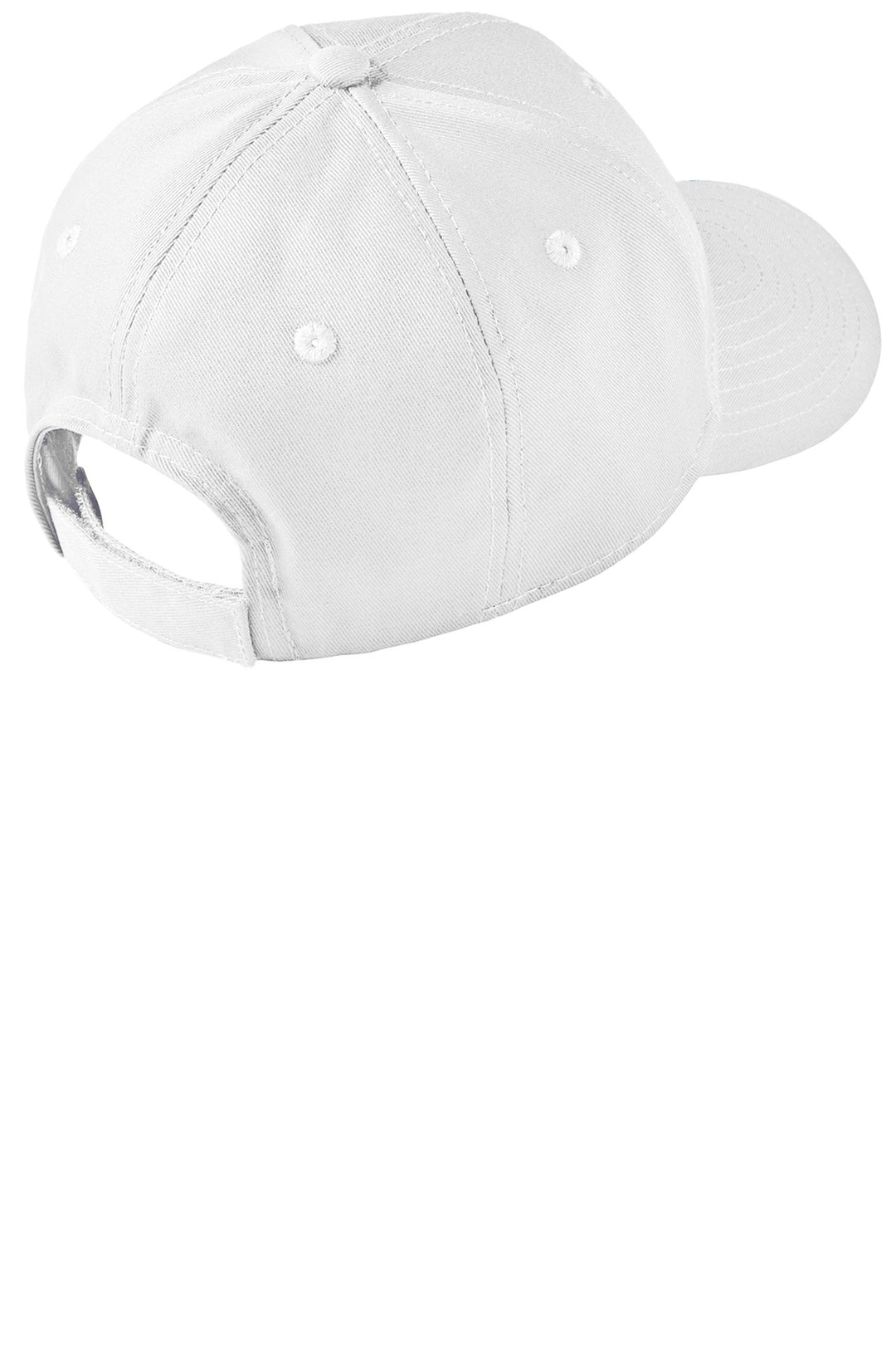 Rear View of White New Era - Adjustable Structured Cap. NE200
