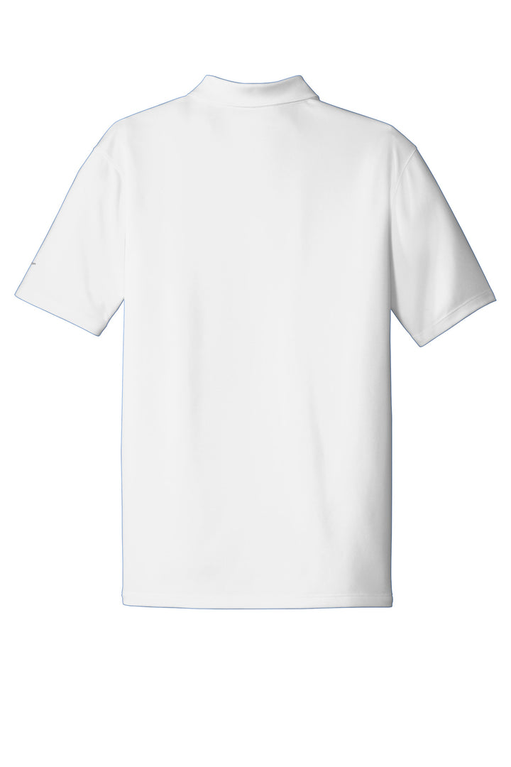 Rear View of White Nike Dri-FIT Classic Fit Players Polo with Flat Knit Collar. 838956