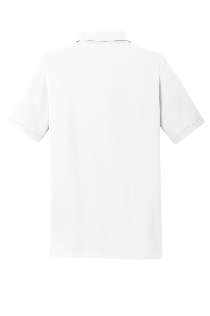 Rear View of White Nike Dri-FIT Solid Icon Pique Modern Fit Polo. 746099