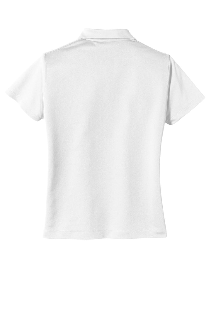 Rear View of White Nike Women's Tech Basic Dri-FIT Polo. 203697
