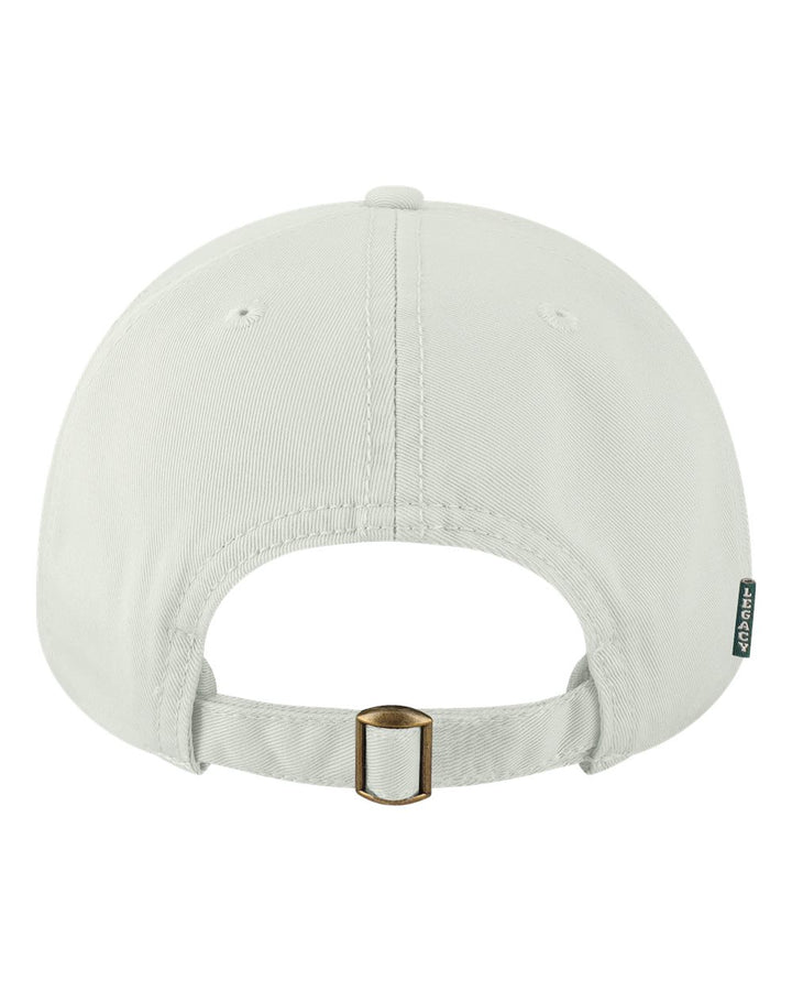Rear View of White Relaxed Twill Dad Hat - EZA