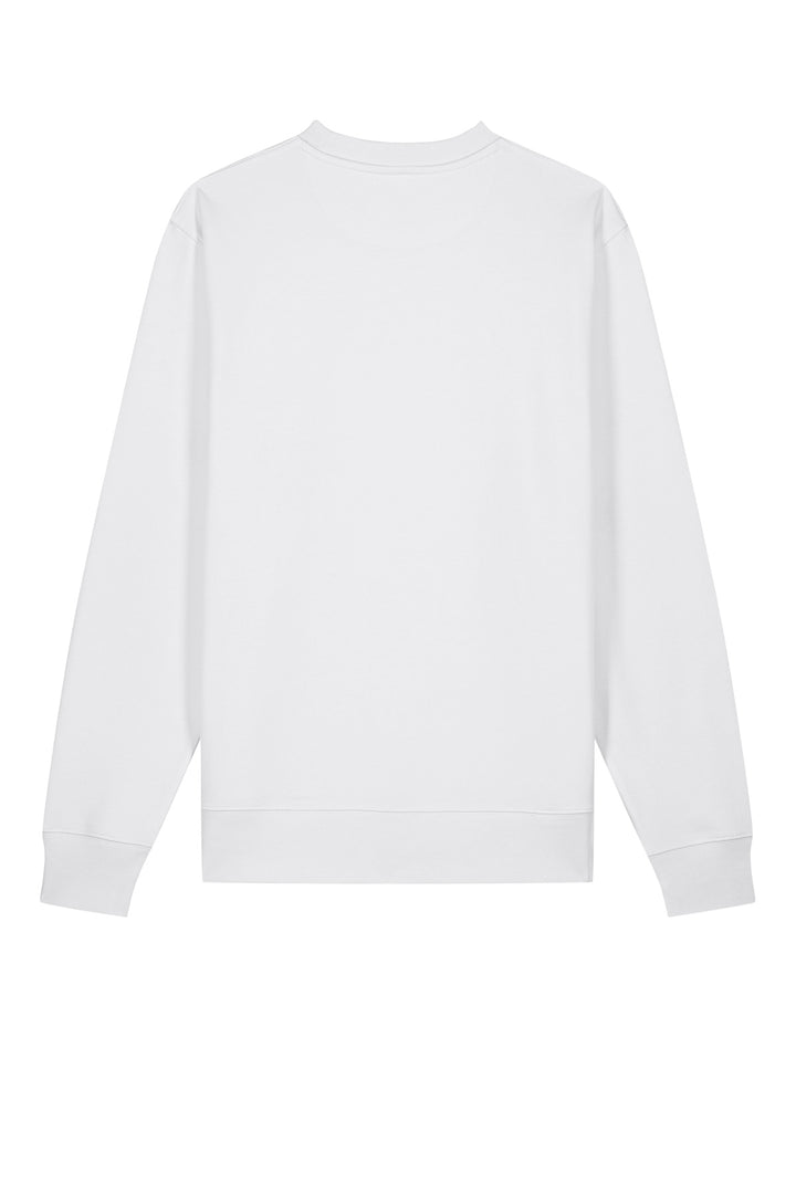 Rear View of White Stanley/Stella Unisex Changer 2.0 Crewneck Sweatshirt SXU004