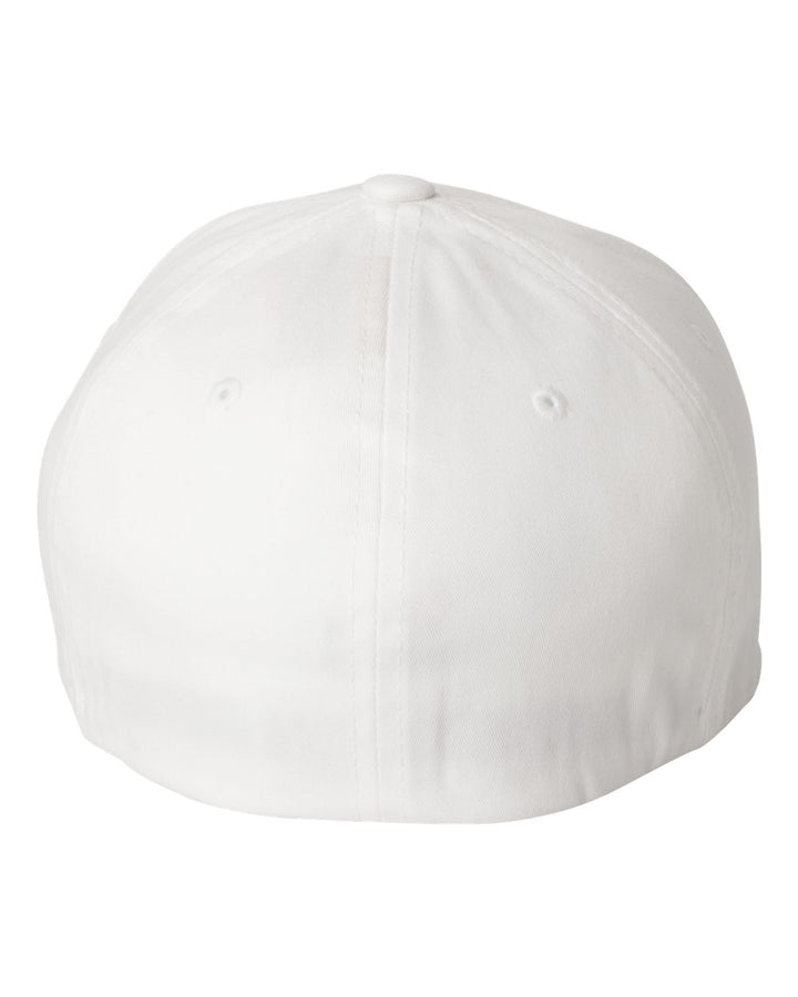 Rear View of White V-Flexfit® Cotton Twill Cap - 5001
