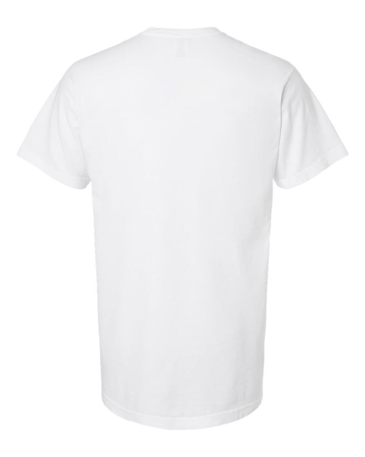 Rear View of White Vintage Garment-Dyed T-Shirt - 6500M