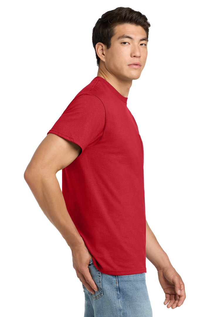 RED Gildan - Ultra Cotton 100% US Cotton T-Shirt with Pocket. 2300