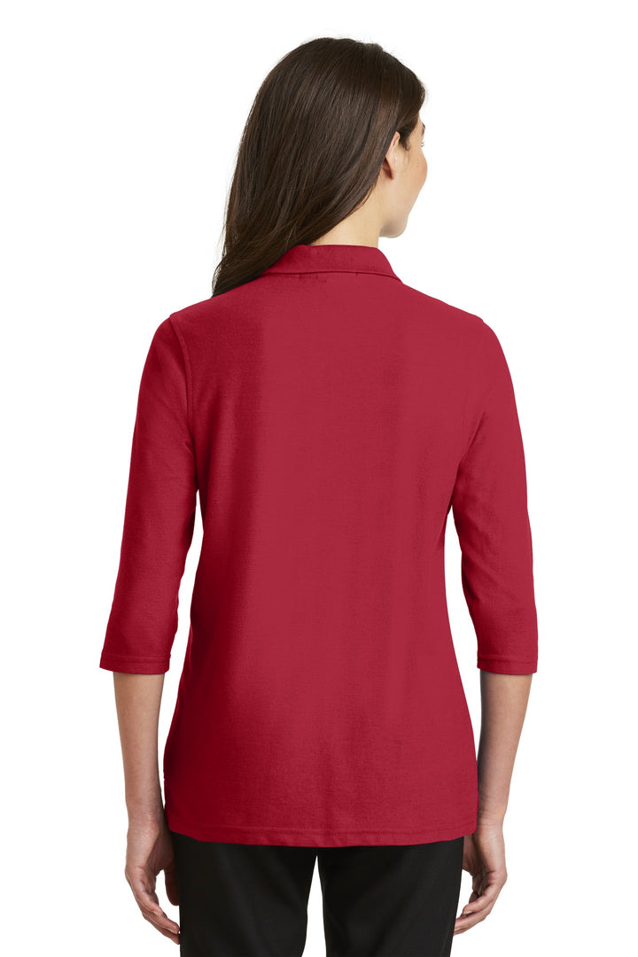 Red Port Authority Women's Silk Touch 3/4-Sleeve Polo. L562
