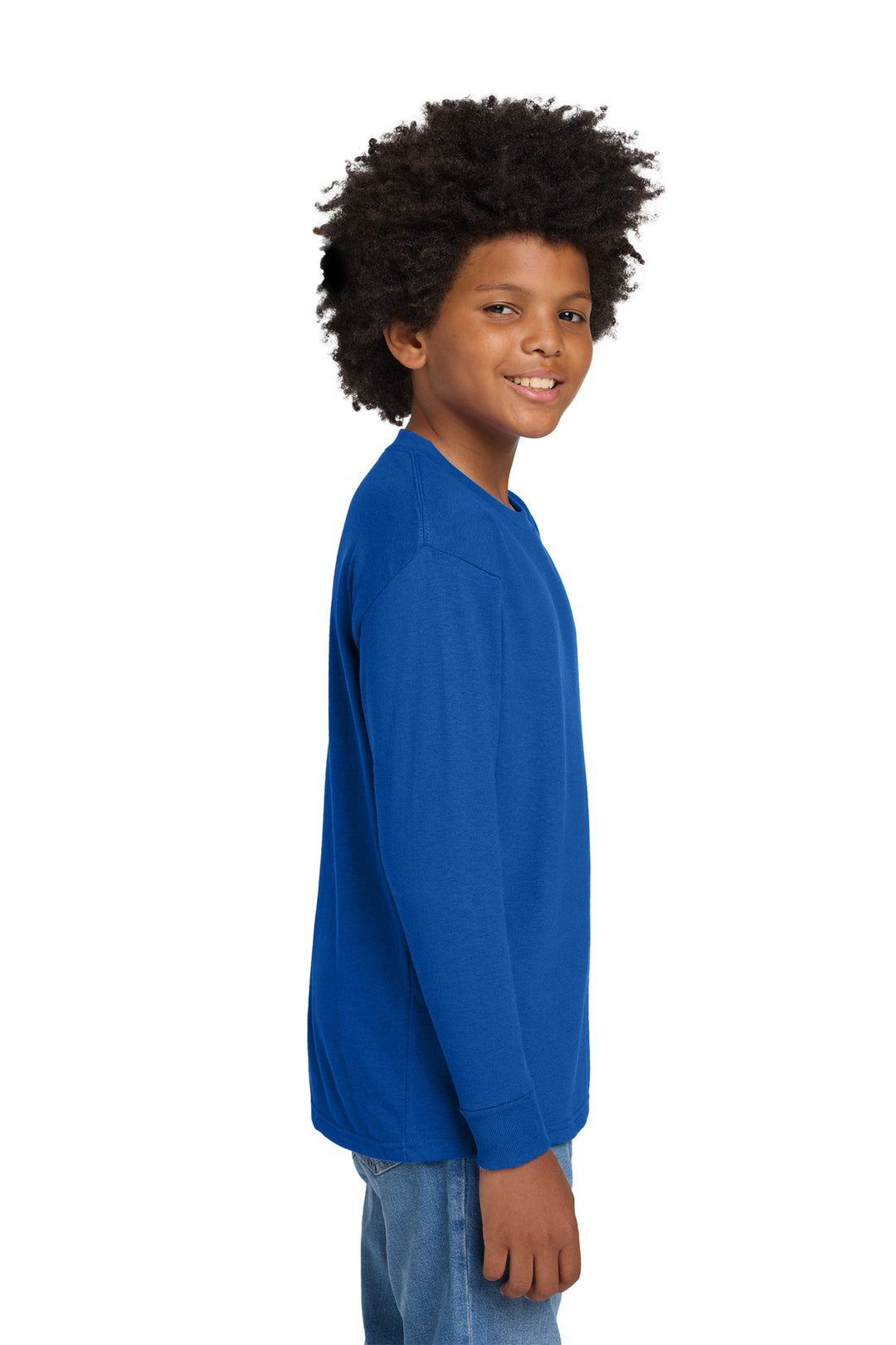 Royal Gildan Youth Heavy Cotton 100% Cotton Long Sleeve T-Shirt. 5400B