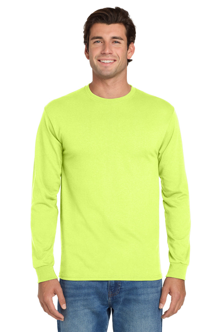 Safety Green Jerzees - Dri-Power 50/50 Cotton/Poly Long Sleeve T-Shirt. 29LS