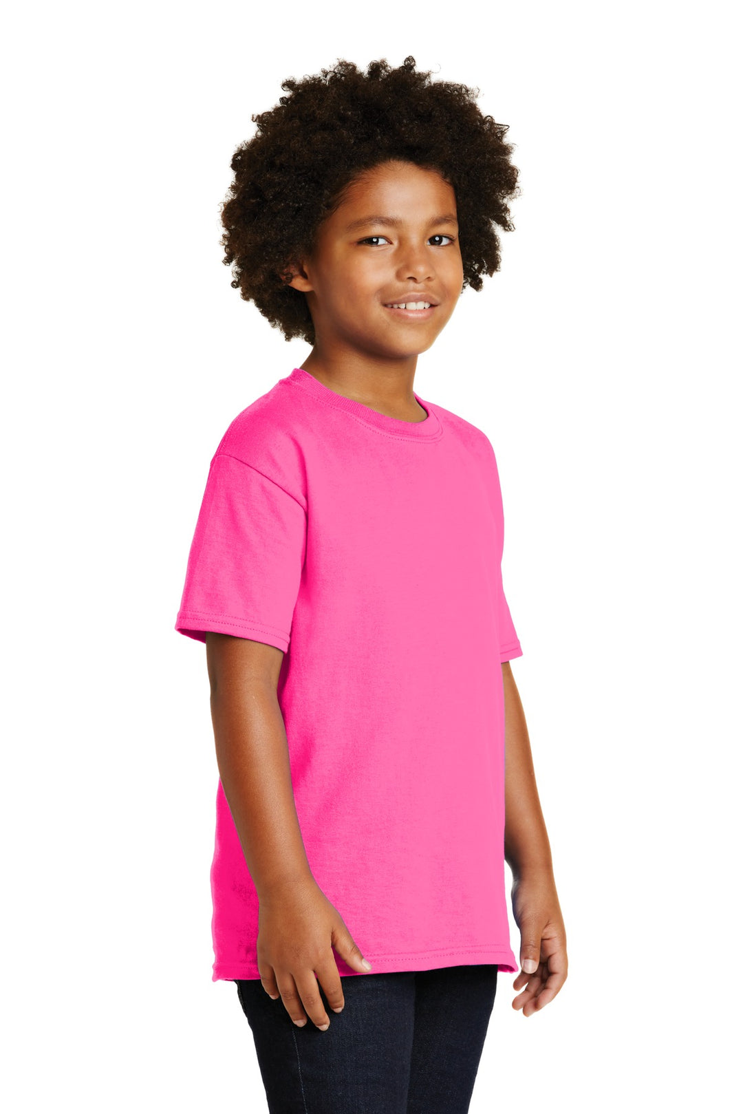 Safety Pink Gildan - Youth Ultra Cotton 100% US Cotton T-Shirt. 2000B