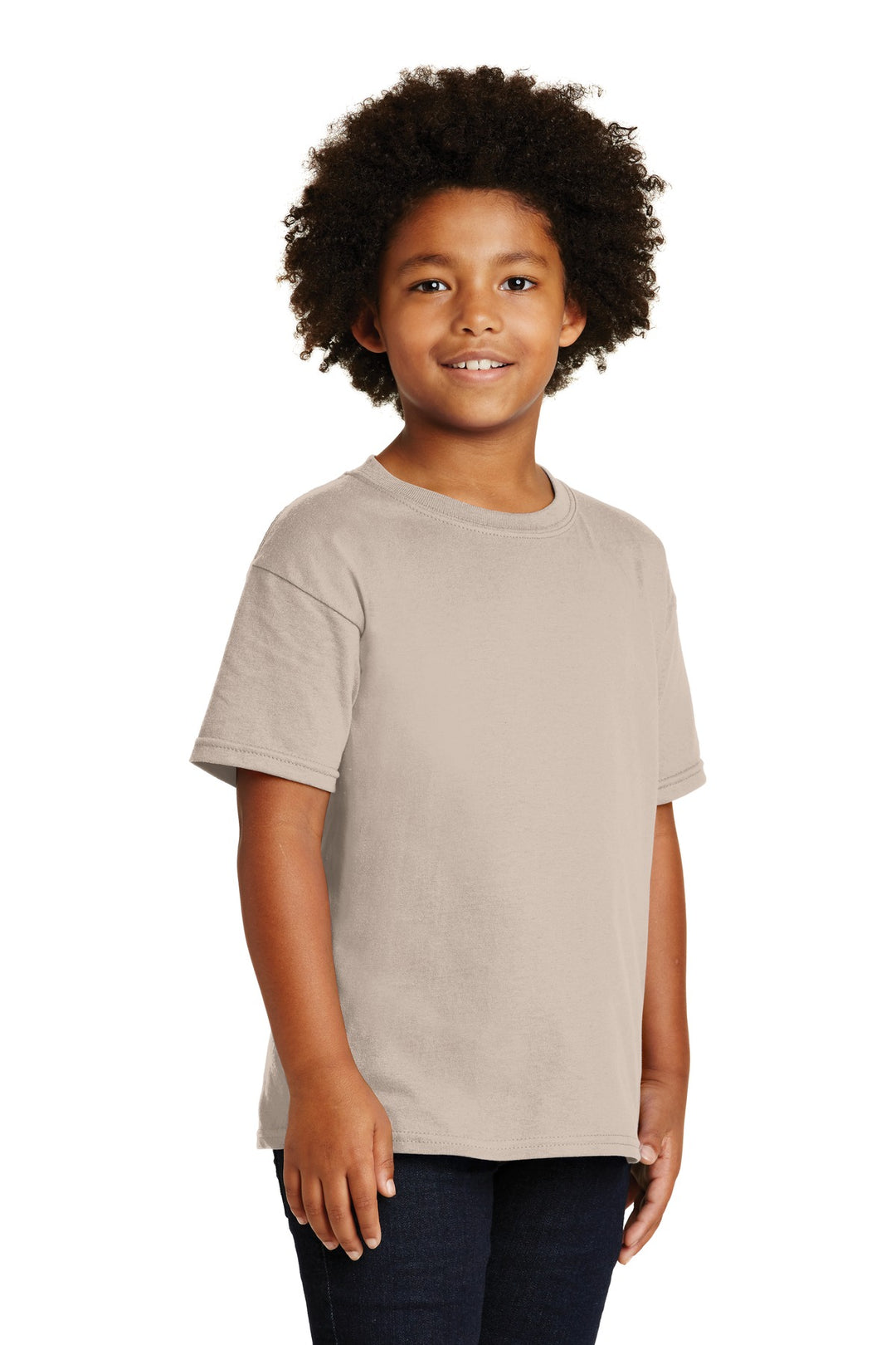 Sand Gildan - Youth Heavy Cotton 100% Cotton T-Shirt. 5000B