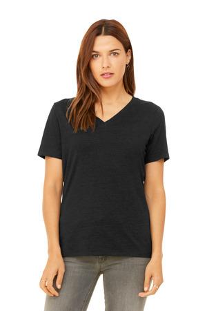 SldWhBlend BELLA+CANVAS Women's Relaxed Heather CVC V-Neck Tee BC6405CVC