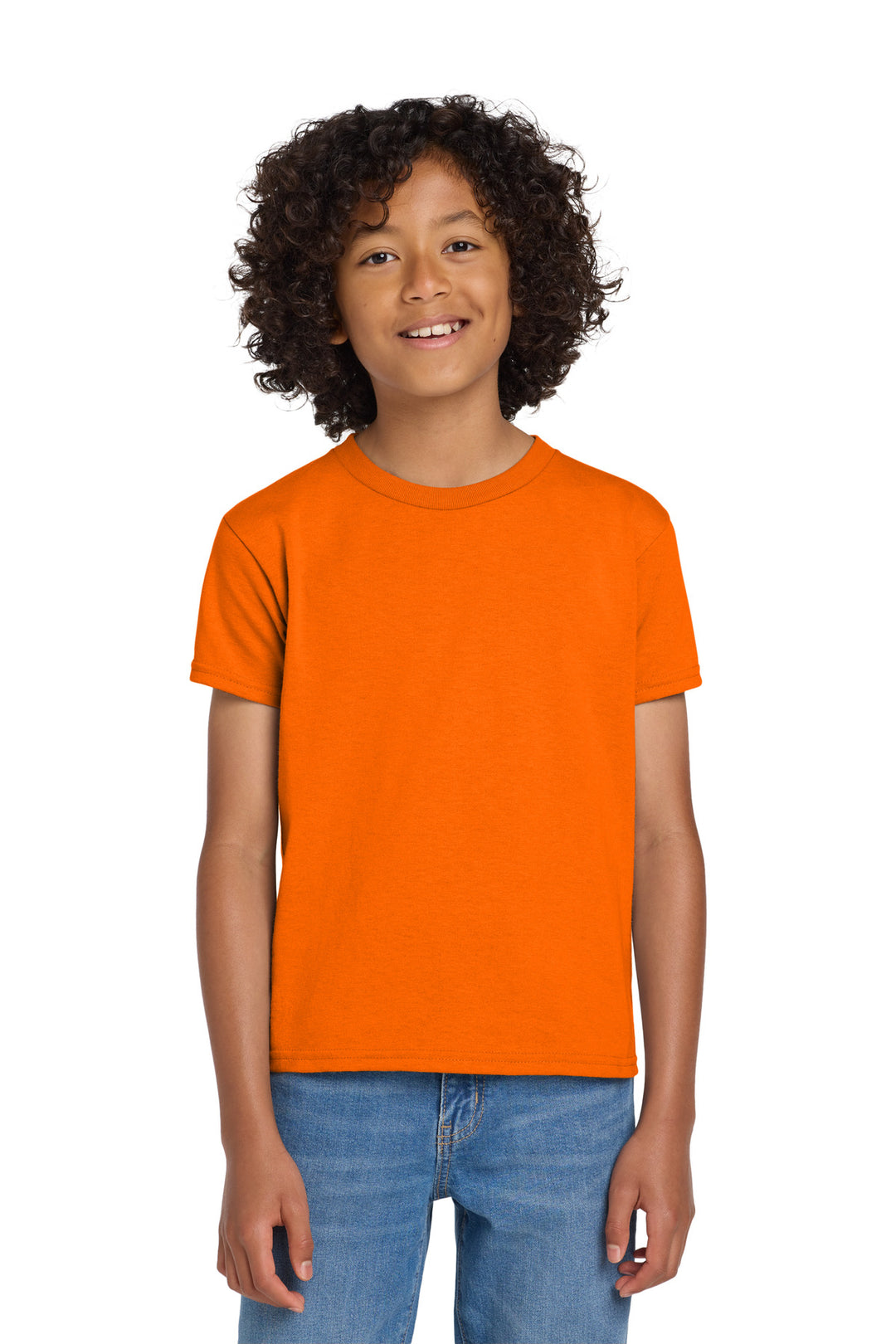 SOrange Gildan Youth DryBlend 50 Cotton/50 Poly T-Shirt. 8000B