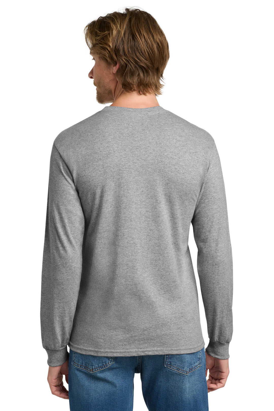 Sport Grey Gildan - Heavy Cotton 100% Cotton Long Sleeve T-Shirt. 5400